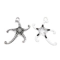 Antique Silver Zinc Alloy Starfish Charm Pendant for DIY Necklace Bracelet Jewelry Making view 2