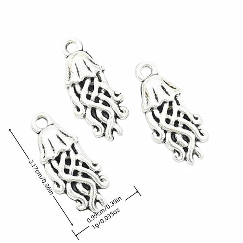 Antique Silver Zinc Alloy Octopus Charm Pendant for DIY Necklace Bracelet Jewelry Making