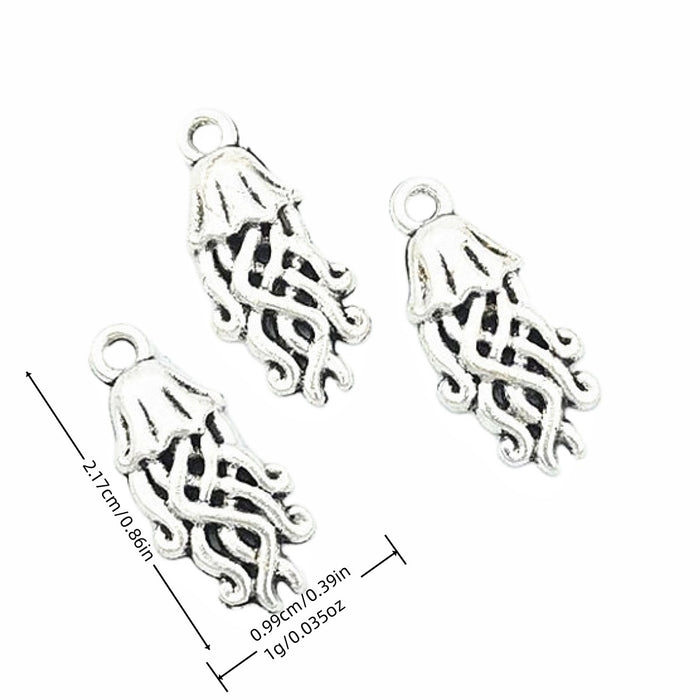 Antique Silver Zinc Alloy Octopus Charm Pendant for DIY Necklace Bracelet Jewelry Making