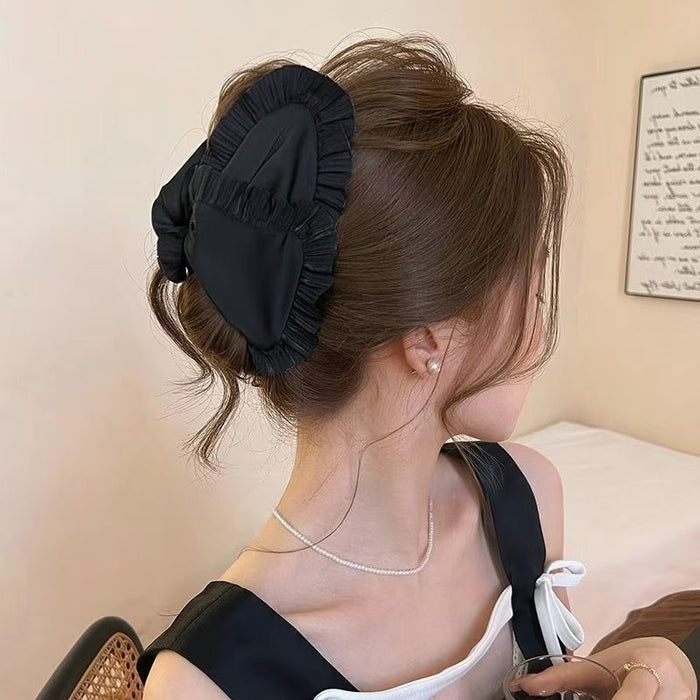 Pleated Large Claw Clip For Thick Hair Elegant Updo Styling