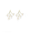 Elegant New Chinese White Enamel Plum Blossom Branch Alloy Flower Stud Drop Light Luxury Earrings view 5