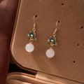 Elegant Chinese Enamel Lotus Flower Pearl Drop Dangle Gold Alloy Lightweight Luxury Women's Earrings view 4
