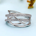 Women's Multi Layer Line Ring With Micro Paved Zircon, Niche Fashion Statement Jewelry view 2