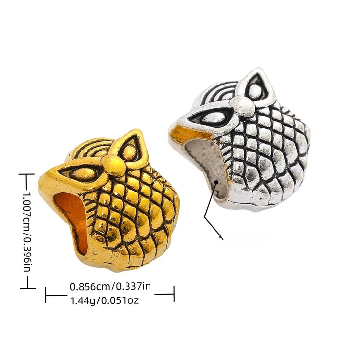 DIY Vintage Alloy Owl Large Hole Beads For Handmade European Bracelet Necklace Jewelry Accessories