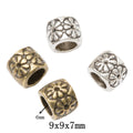 DIY Vintage Alloy Flower Large Hole Beads For Handmade European Bracelet Necklace Jewelry Making view 1