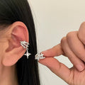Korean Style Gold Plated Copper Zircon C Hoop Clip-on Earrings for Women view 4