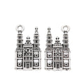 Antique Silver Zinc Alloy Castle Charm Pendant No.522079 for DIY Necklace Bracelet Jewelry Making view 2