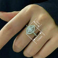 Marquise Geometric Floral Zircon Ring For Women, Elegant Sparkling Statement Fashion Jewelry view 4