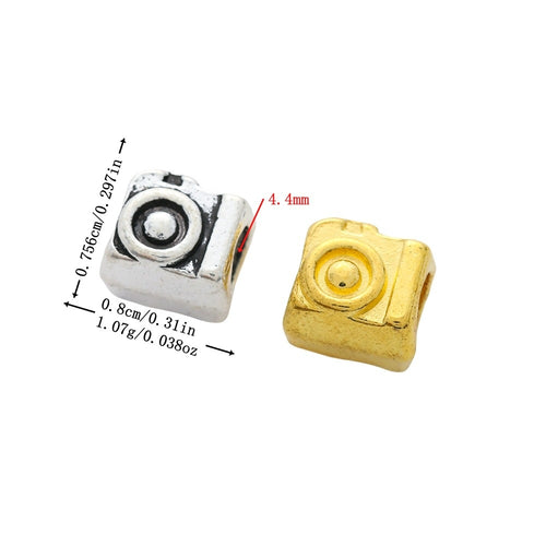 Vintage Zinc Alloy Camera Large Hole Bead For European Bracelet Necklace DIY Jewelry
