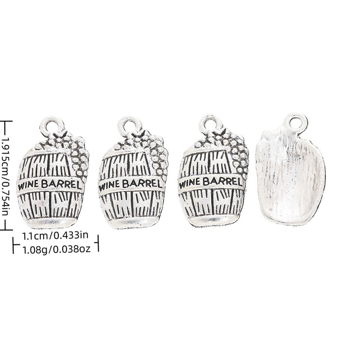 Antique Silver Zinc Alloy Wine Barrel Charm Pendant for DIY Necklace Bracelet Jewelry Making