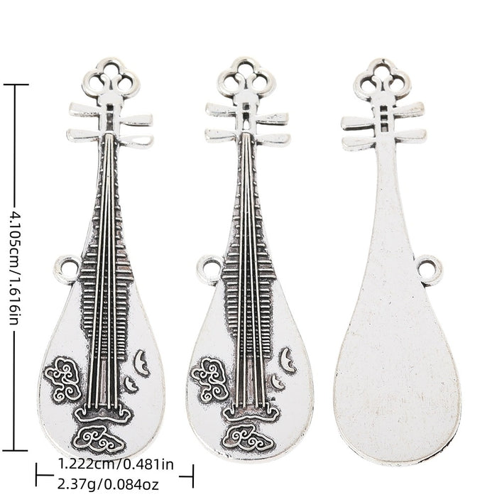 Antique Silver Zinc Alloy Guitar Charm Pendant for DIY Necklace Bracelet Jewelry Making