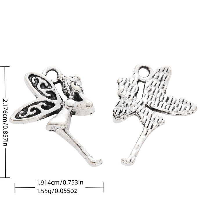 Antique Silver Zinc Alloy Angel Charm Pendant No.135586 for DIY Necklace Bracelet Jewelry Making