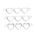 Antique Silver Zinc Alloy Heart Charm Pendant No.131320 for DIY Necklace Bracelet Jewelry Making view 2