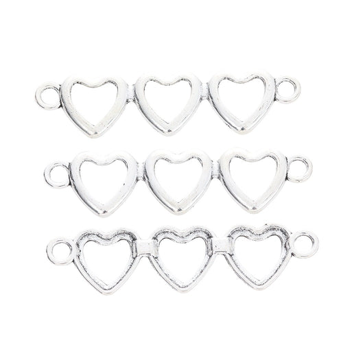 Antique Silver Zinc Alloy Heart Charm Pendant No.131320 for DIY Necklace Bracelet Jewelry Making