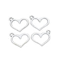 Antique Silver Zinc Alloy Heart Charm Pendant No.687216 for DIY Necklace Bracelet Jewelry Making view 2