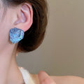 French Chic Irregular Geometric Resin Stud Earrings For Women Light Luxury Designer Style view 3