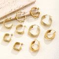 Oversized Diamond Flower Stainless Steel Hoop Earrings, Vintage Trendy Niche Design Ear Jewelry view 1