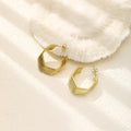 Oversized Diamond Flower Stainless Steel Hoop Earrings, Vintage Trendy Niche Design Ear Jewelry view 3