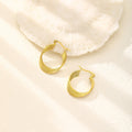 Oversized Diamond Flower Stainless Steel Hoop Earrings, Vintage Trendy Niche Design Ear Jewelry view 2