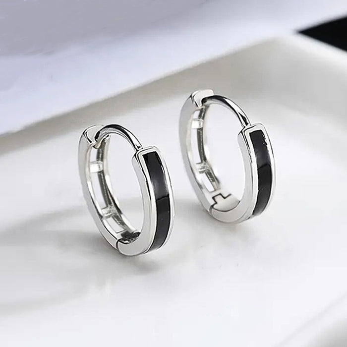 Versatile Simple Commuter Earrings With Painted Oil Drip Finish, Daily Fashion Niche Ear Jewelry