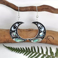 Electroplated Metal Moon And Planet Drop Earrings For Women, Vintage Elegant Fashion Jewelry view 2