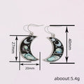 Electroplated Metal Moon And Planet Drop Earrings For Women, Vintage Elegant Fashion Jewelry view 4