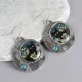 Alloy Maillard Style Cat Drop Earrings, Vintage Artistic Ethnic Fashion Earrings For Women view 2
