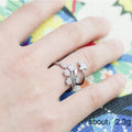 Butterfly Dandelion Open Adjustable Ring Rose Gold Or Silver view 5