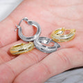 Women's French Style Metal Earrings Micro Paved Zircon Elegant Fashion Jewelry view 2
