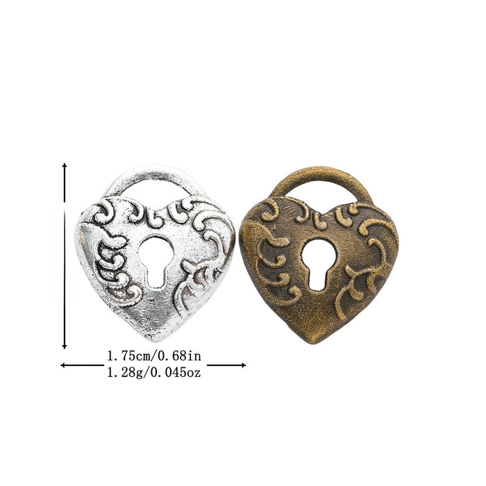 Zinc Alloy Heart Lock Charm Pendant No.141728 for DIY Necklace Bracelet Jewelry Making