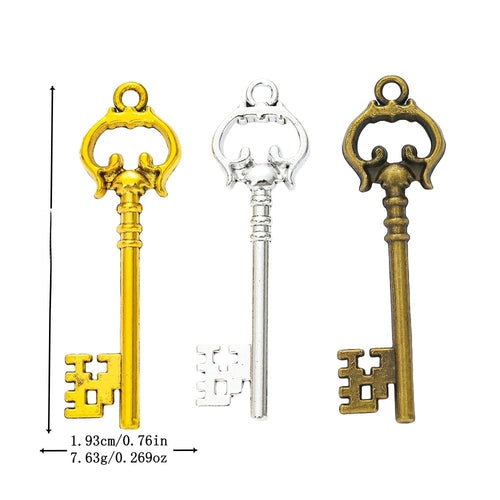 Vintage Zinc Alloy DIY Jewelry Accessory Key Charm Pendant For Bracelet And Craft Making