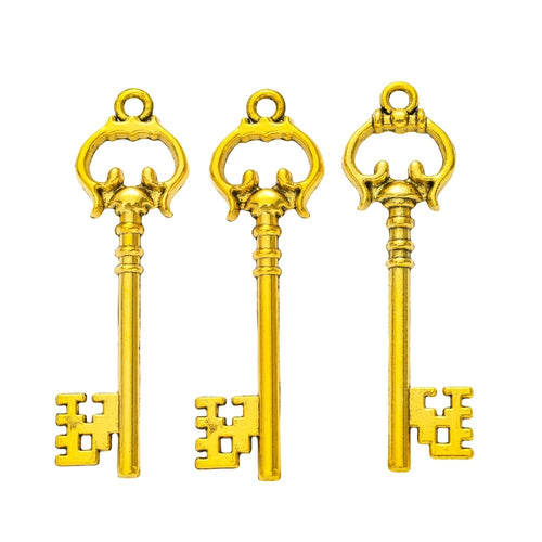Vintage Zinc Alloy DIY Jewelry Accessory Key Charm Pendant For Bracelet And Craft Making