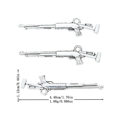 Vintage Zinc Alloy DIY Jewelry Accessory Weapon Gun Charm Pendant For Bracelet And Craft Making