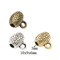 DIY Vintage Zinc Alloy Three Way Single Dangle Perforated Large Hole Bead For European Bracelet 4012 view 1