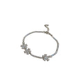 2026 New Copper Zircon Flower Pendant Bangle For Women, Minimalist Light Luxury Floral Jewelry view 5