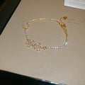 2026 New Copper Zircon Flower Pendant Bangle For Women, Minimalist Light Luxury Floral Jewelry view 4