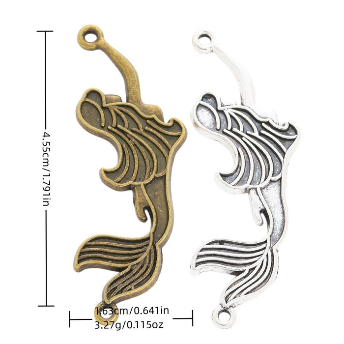 Zinc Alloy Mermaid Charm Pendant No.457664 for DIY Necklace Bracelet Jewelry Making