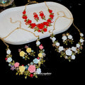 Rhinestone Flower Leaf Faux Pearl Necklace Sweet Forest Style Elegant Clavicle Chain view 2