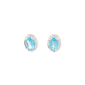 Elegant French Luxury Oval Ice Blue Crystal Rhinestone Alloy Stud Earrings view 4