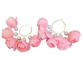 Sweet Floral Chiffon Tassel Drop Earrings With Alloy Accents And Silver Needle Posts view 5