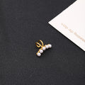 Elegant Gold Alloy Faux Pearl Ear Cuff Clip On No Piercing Minimalist Cartilage Fashion Earrings view 3