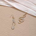 Elegant Asymmetrical Music Note Treble Clef Rhinestone Alloy Drop Dangle Statement Earrings view 4