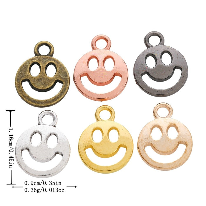 Zinc Alloy Smiley Face Charm Pendant No.482951 for DIY Necklace Bracelet Jewelry Making