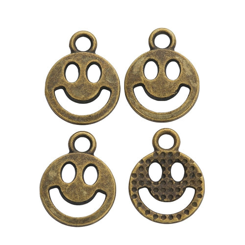 Zinc Alloy Smiley Face Charm Pendant No.482951 for DIY Necklace Bracelet Jewelry Making