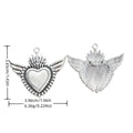 Antique Silver Zinc Alloy Winged Heart Charm Pendant No.770206 for DIY Necklace Bracelet Jewelry Making view 1