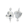 Antique Silver Zinc Alloy Heart Charm Pendant No.658195 for DIY Necklace Bracelet Jewelry Making view 2