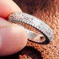 Fashion Full Zircon Stackable Single Ring For Women, Simple Geometric Inlaid Finger Jewelry view 2