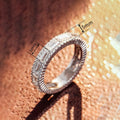 Fashion Full Zircon Stackable Single Ring For Women, Simple Geometric Inlaid Finger Jewelry view 4
