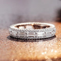 Fashion Full Zircon Stackable Single Ring For Women, Simple Geometric Inlaid Finger Jewelry view 1