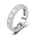 Fashion Full Zircon Stackable Single Ring For Women, Simple Geometric Inlaid Finger Jewelry view 5